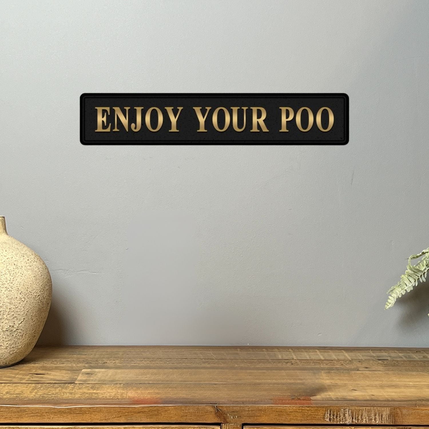 Enjoy Your Poo Street Sign, Black