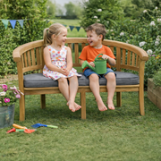 Mini Sienna Childrens Peanut Garden Bench With Grey Cushion