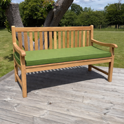 Hampton Teak Garden Bench 130cm With Green Cushion