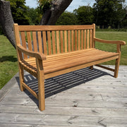 Hampton Teak Garden Bench 150cm With Green Cushion