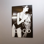 Coco Leopard Tempered Glass Wall Art