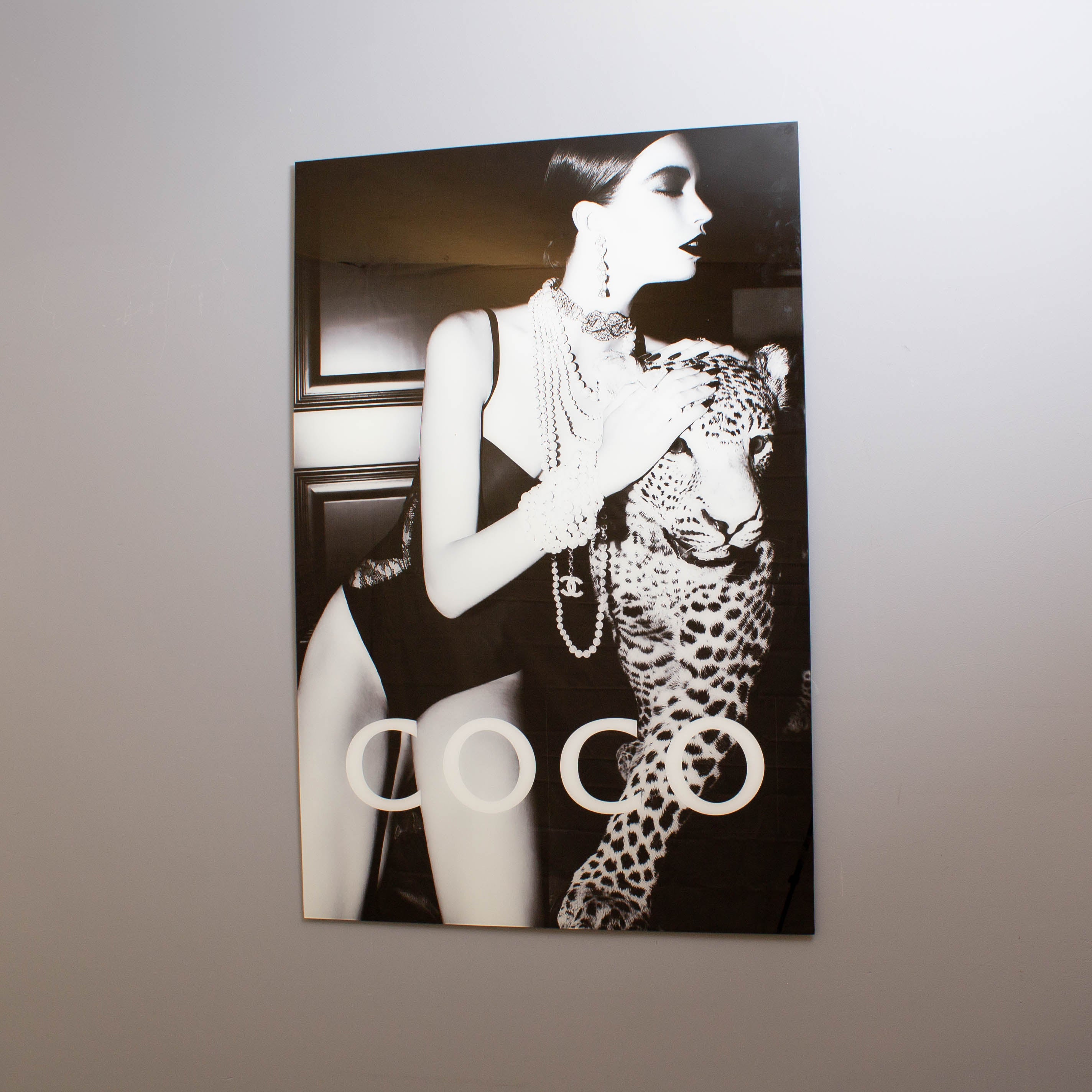 Coco Leopard Tempered Glass Wall Art
