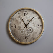 Vintage Silver World Cog Clock 46 cm