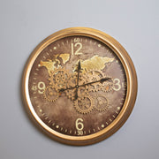 Vintage Copper World Cog Clock 62 cm