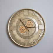 Vintage Silver Cog Clock 59 cm