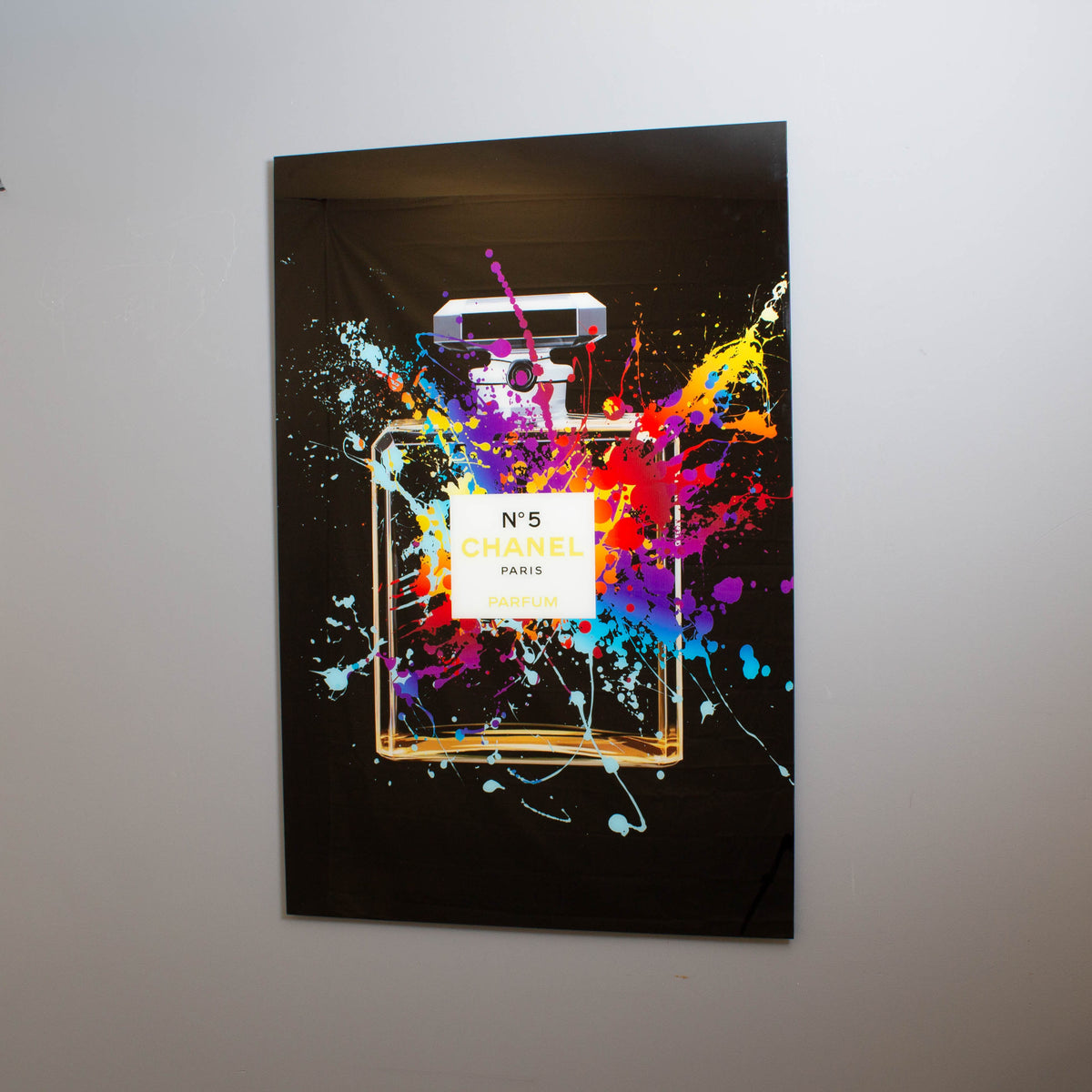 Perfume Splash Tempered Glass Wall Art