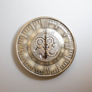 Brushed Metal Cog Clock, 80 cm