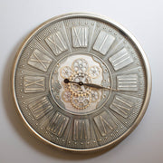 Florence Silver Cog Clock, 80 cm