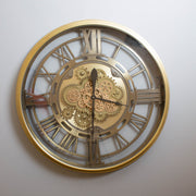 Gold Industrial Skeleton Cog Clock 88 cm