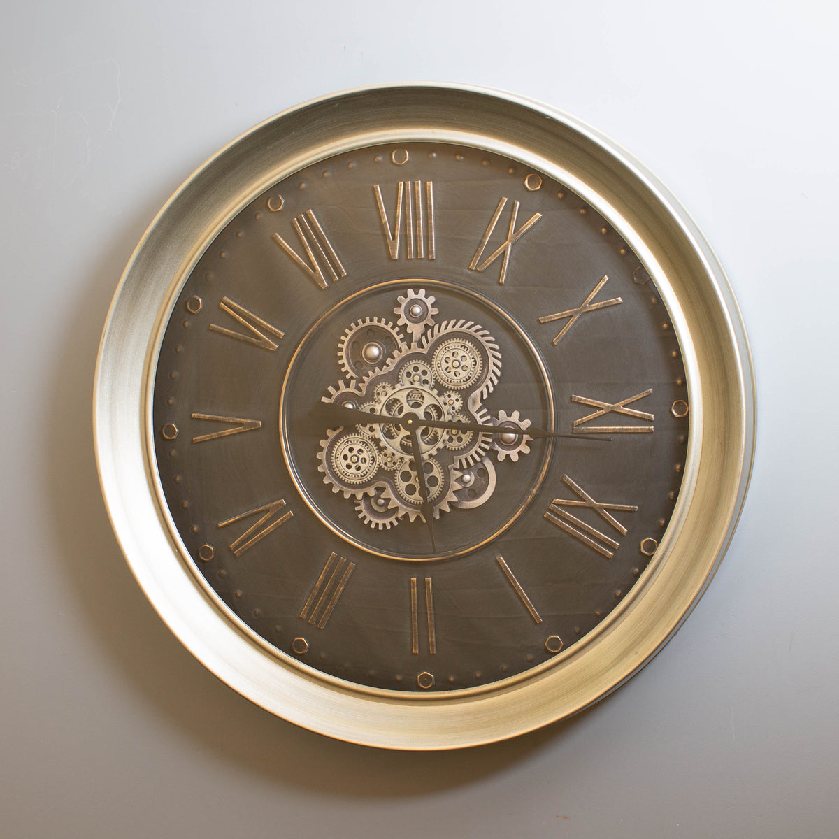 Provincial Exposed Gear Movement Cog Wall Clock 98 cm