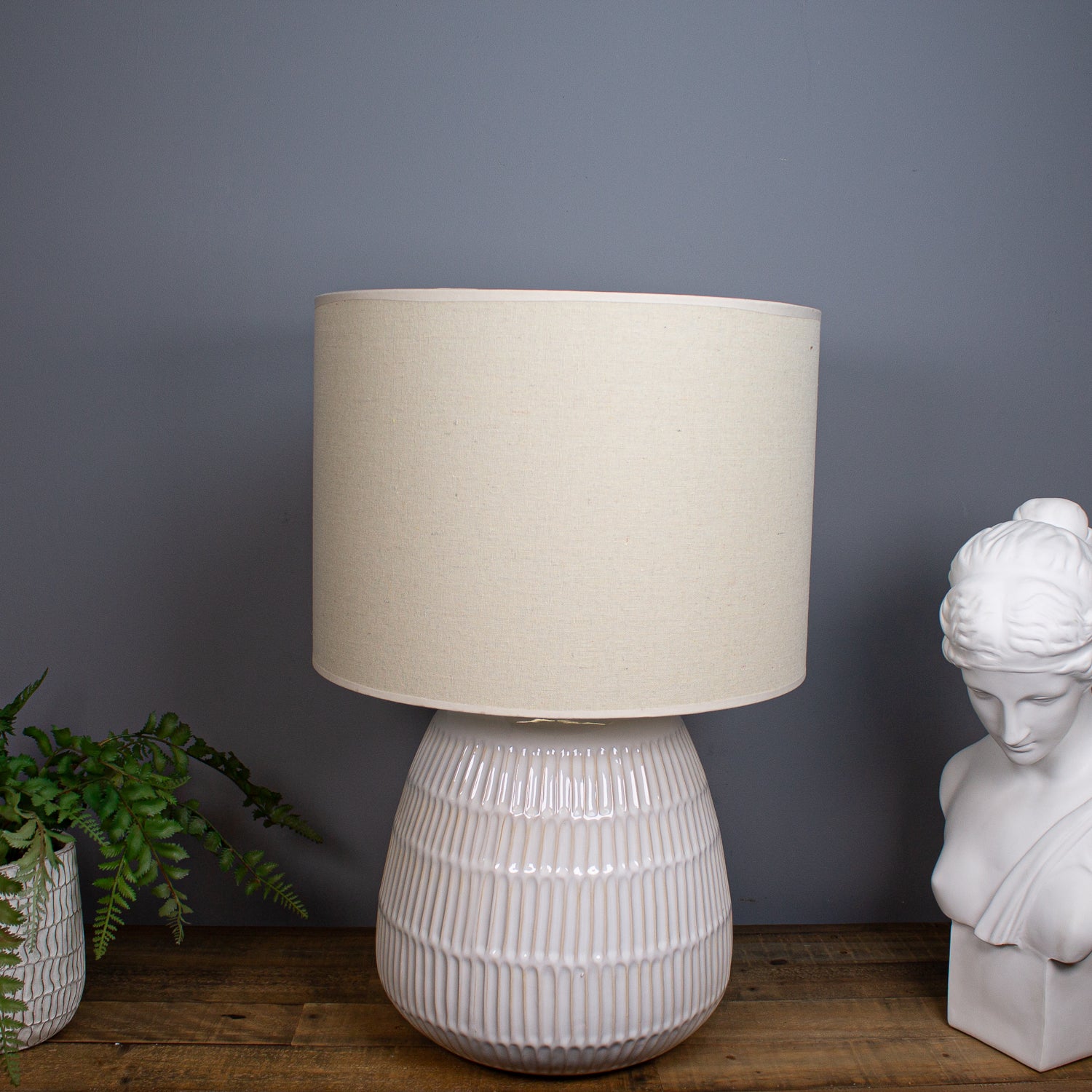 Rivoli Table Lamp, Cream