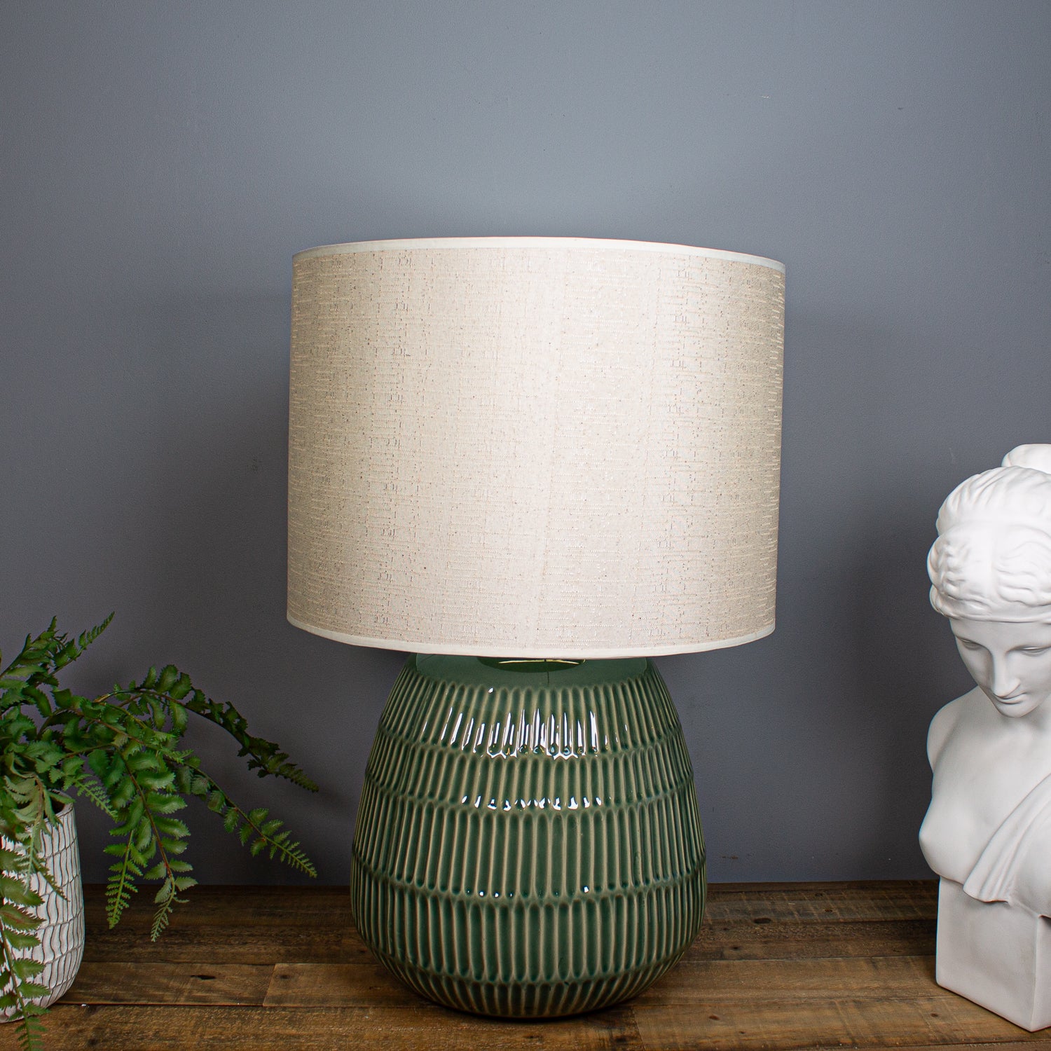 Rivoli Table Lamp, Olive Green