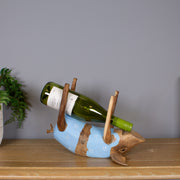 Drunk Pig Wine Holder, Blue