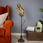 Long Tailed Monkey Pedestal Sculpture