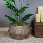 Gold Rippled Planter 43 cm