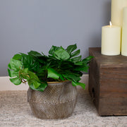 Gold Rippled Planter 24 cm