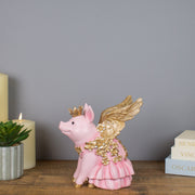 Sitting Angel Pig Ornament