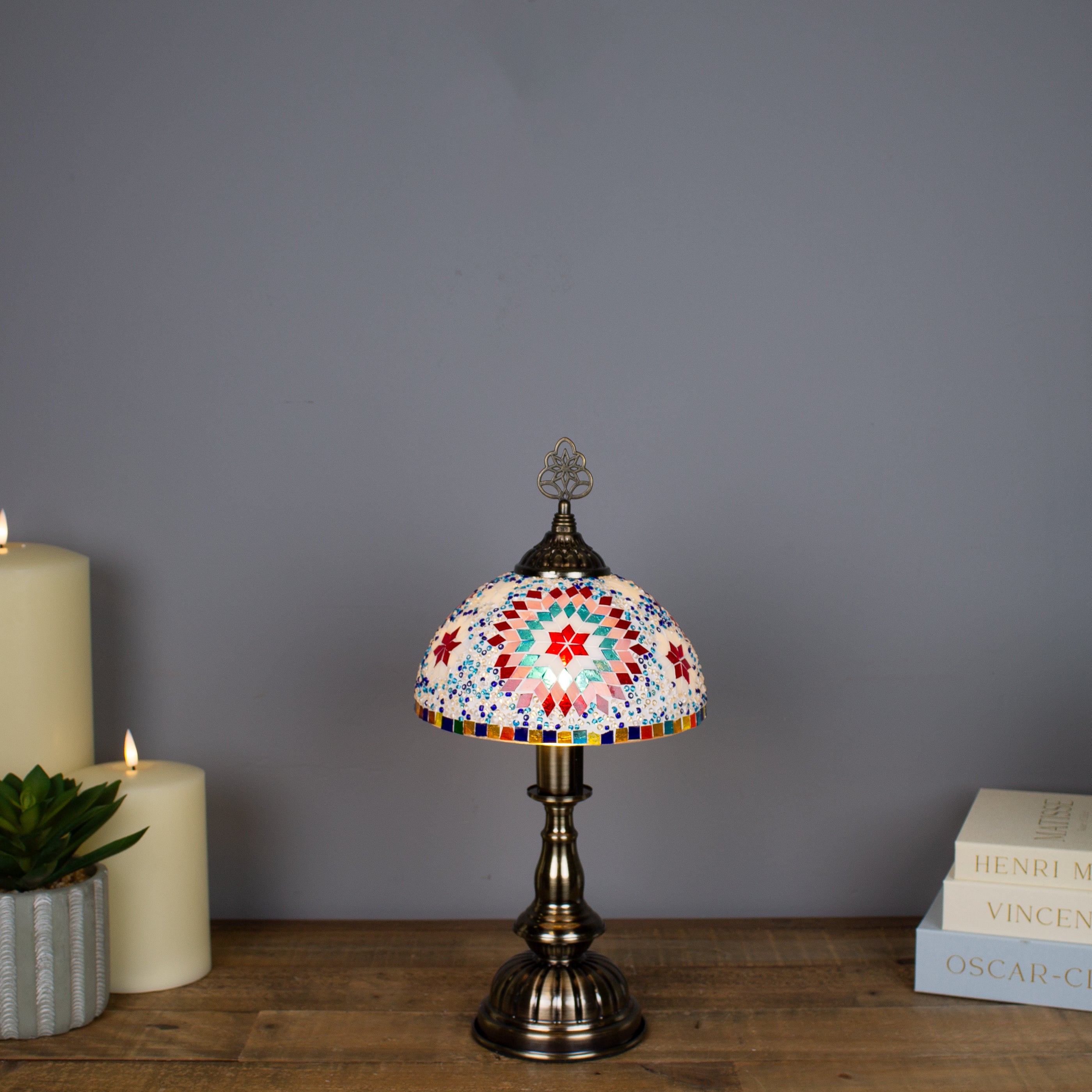 Mosaic Domed Table Lamp, 37 cm